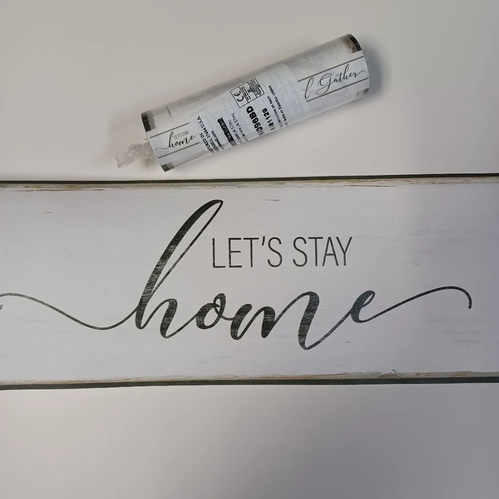 Wallpaper Border Lets Stay Home Farmhouse Words